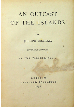 Am outcast of the islands 1896 r.