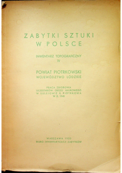 Zabytki sztuki w Polsce  Inwentarz topograficzny IV 1950r