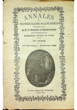 Annales de Notre - Dame de Lourdes 1858 r