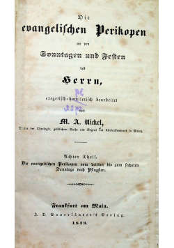 Die evangelischen Perikopen uchter theil 1849 r.