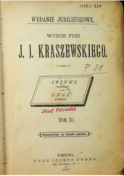 Wybór pism J I Kraszewskiego tom XI 1879 r