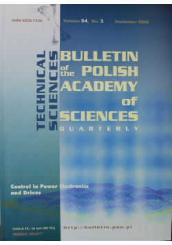 Bulletin of the Polish Academy of Sciences Technical Sciences Vol 54 No 3