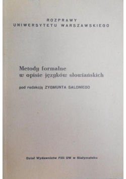 Metody formalne w opisie języków słowiańskich
