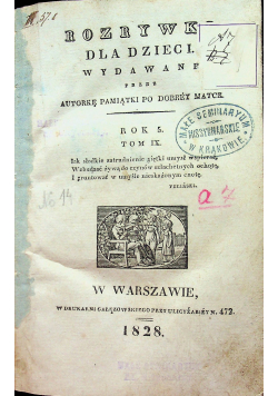 Rozrywki dla dzieci nr od 49 do 54 1828 r.