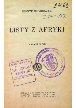 Listy z Afryki 1923 r.