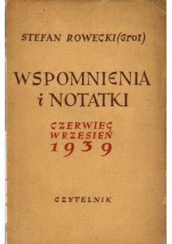 Wspomnienia i notatki czerwiec wrzesień 1939