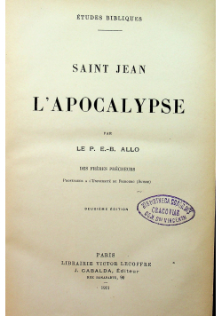 L Apocalypse 1921 r.