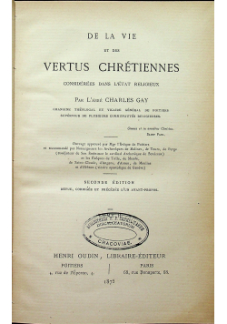De la vie vertus chretiennes 1875 r