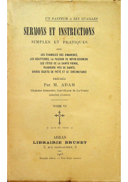 Sermons et Instructions Simples et Pratiques tom VI 1905 r