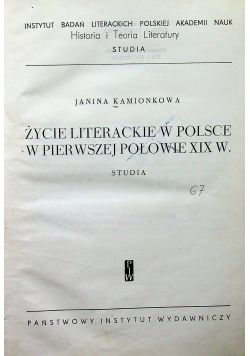 Życie Literacki w Polsce w pierwszej połowie XIX w