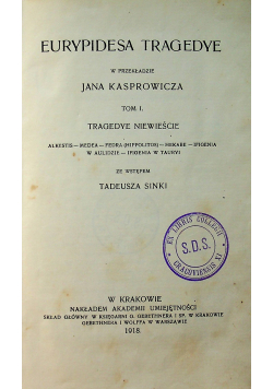 Eurypidesa Tragedye 1918 r.