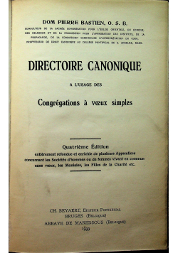 Directoire Canonique 1933r