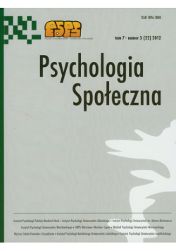 Psychologia społeczna  3/2012