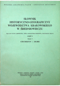Słownik historyczno geograficzny województwa Krakowskiego