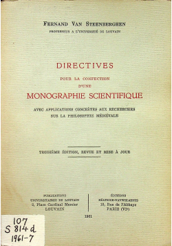 Directives Pour La Confection D Une Monographie Scientifique