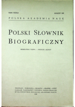 Polski słownik biograficzny tom XXXI