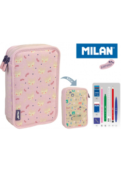 Piórnik 2 poz. z wyprawką Berrywood różowy MILAN