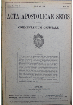 Acta Apostolicae Sedis 13 numerów 1910 r.