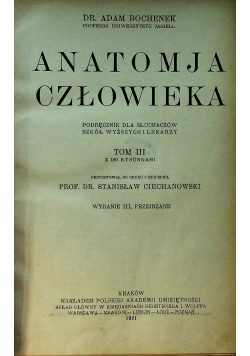Anatomja człowieka tom III 1921 r