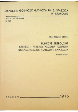 Funkcje zespolone szeregi i przekształcenia fouriera przekształcenia całkowe Laplacea