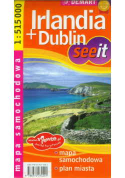 Irlandia Dublin mapa samochodowa 1:515 000