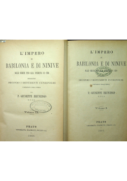 Limpero di babilonia e di ninive Volume I i II 1885 r