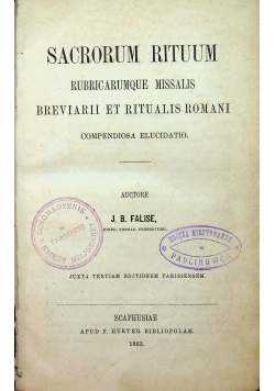 Sacrorum Rituum Breviarii et itualis romani compendiosa elucidato 1863r 1863r