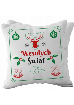 Poduszka świąteczna z napisem Wesołych Świąt