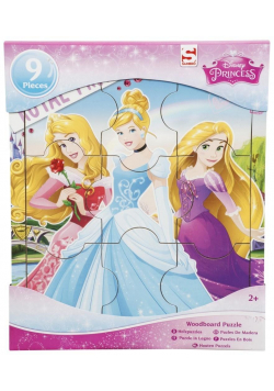 Puzzle drewniane Disney Princes 9 el.