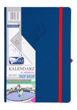 Kalendarz 2025/2027 B5 18M + notes Hip Hop granat