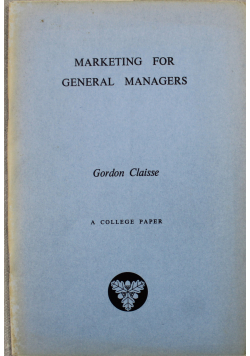 Marketing for General Managers