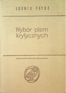 Fryde Wybór pism krytycznych