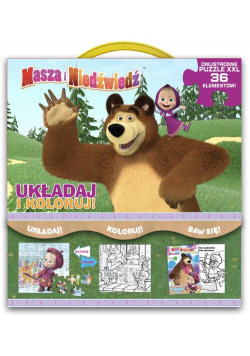 Masza i niedźwiedź. Układaj i koloruj.