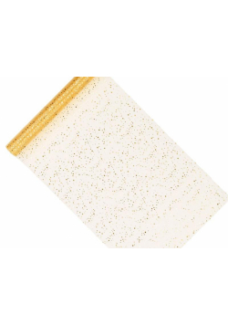 Organza Glittery złoty 0,36x9m