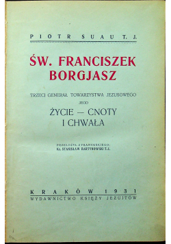Św Franciszek Borgjasz 1931 r.