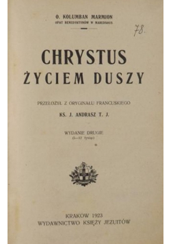 Chrystus życiem duszy 1923 r.