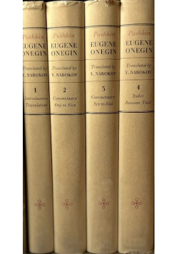 Pushkin eugene onegin nabokov Tom 1 do 4