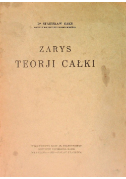 Zarys teorji całki 1930 r.