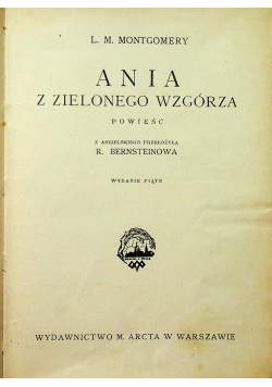 Ania z Zielonego Wzgórza 1928 r