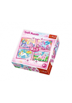 Puzzle 4w1 Magiczny świat Jednorożców TREFL
