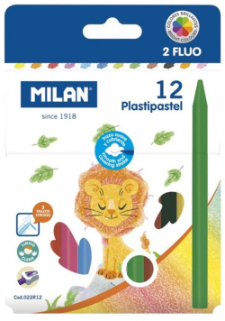 Kredki świecowe Plastipastel 12 kolorów MILAN