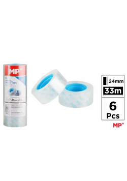 Taśma samoprzylepna przezroczysta 24mmx33m (6szt)