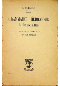 Grammaire Hebraique Elementaire 1943 r.