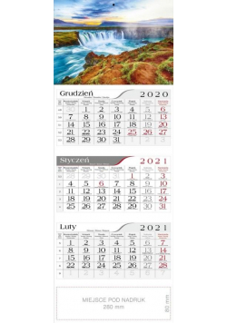 Kalendarz 2021 Trójdzielny Wodospad CRUX
