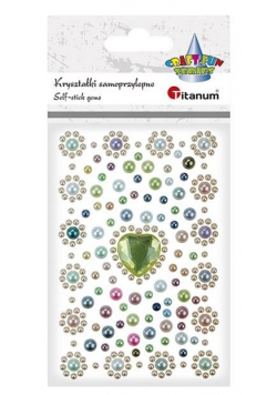 Kryształki samoprzylepne serca perełki różowe