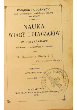 Nauka wiary i obyczajów w przykładach, 1905 r.