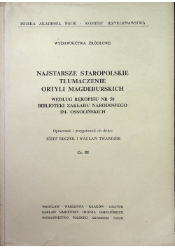 Najstarsze staropolskie tłumaczenie Ortyli Magdeburskich cz 3