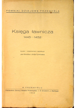 Księga ławnicza 1445 do 1452 1936 r