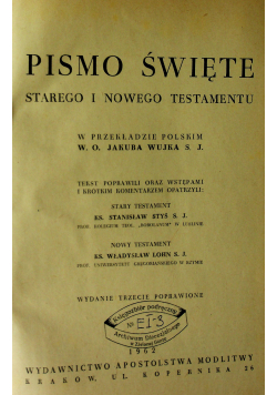 Pismo Święte Starego i Nowego Testamentu 1962 r