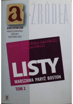 Listy Warszawa Paryż Boston tom 2